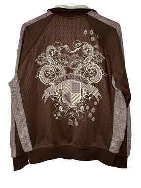Vintage Billabong Brown Embroidered Track Jacket | Y2K Zip Up Surf Streetwear